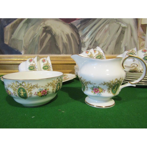 1228 - Fine Bone Porcelain Tea Set with Floral Motif Decoration Good Original Condition Quantity As Photogr... 