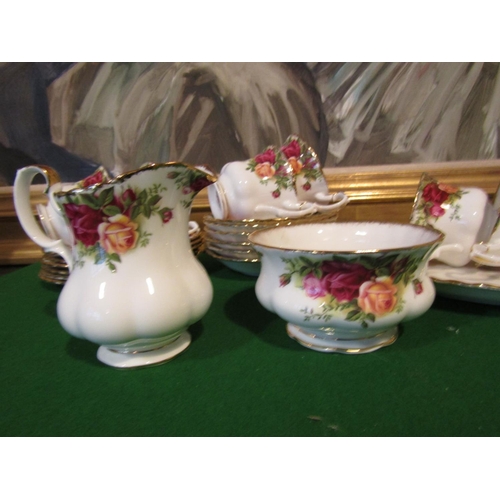 1229 - Fine Bone Porcelain Tea Set with Floral Motif Decoration Good Original Condition Quantity As Photogr... 