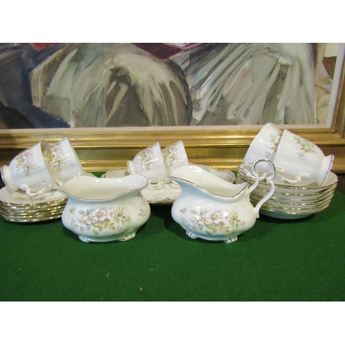 1230 - Fine Bone Porcelain Tea Set with Floral Motif Decoration Good Original Condition Quantity As Photogr... 