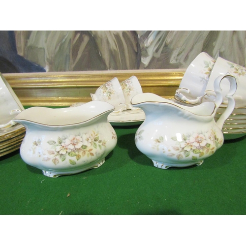 1230 - Fine Bone Porcelain Tea Set with Floral Motif Decoration Good Original Condition Quantity As Photogr... 