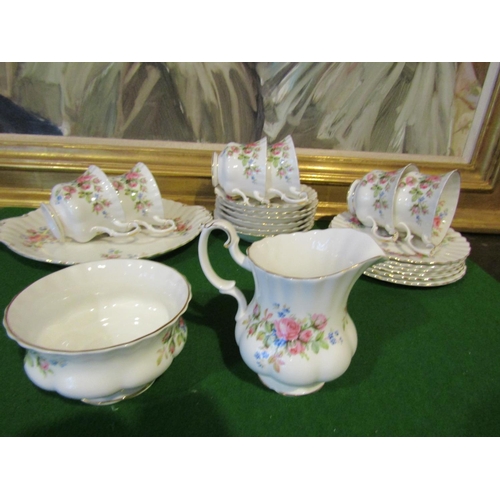 1231 - Fine Bone Porcelain Tea Set with Floral Motif Decoration Good Original Condition Quantity As Photogr... 