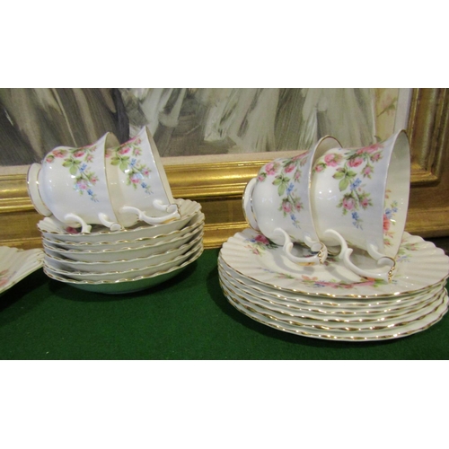 1231 - Fine Bone Porcelain Tea Set with Floral Motif Decoration Good Original Condition Quantity As Photogr... 