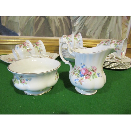 1231 - Fine Bone Porcelain Tea Set with Floral Motif Decoration Good Original Condition Quantity As Photogr... 