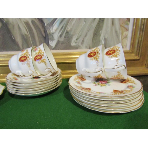 1232 - Fine Bone Porcelain Tea Set with Floral Motif Decoration Good Original Condition Quantity As Photogr... 