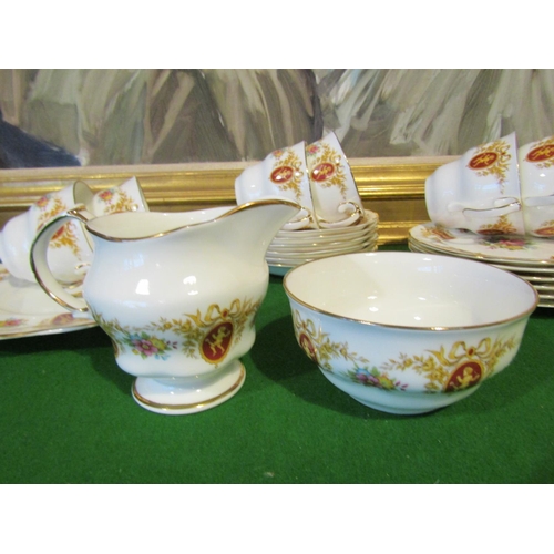 1232 - Fine Bone Porcelain Tea Set with Floral Motif Decoration Good Original Condition Quantity As Photogr... 