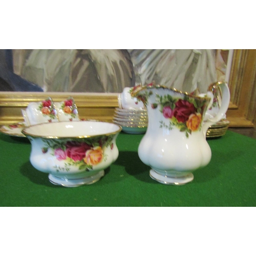 1235 - Fine Bone Porcelain Tea Set with Floral Motif Decoration Good Original Condition Quantity As Photogr... 