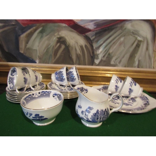 1236 - Fine Bone Porcelain Tea Set with Floral Motif Decoration Good Original Condition Quantity As Photogr... 