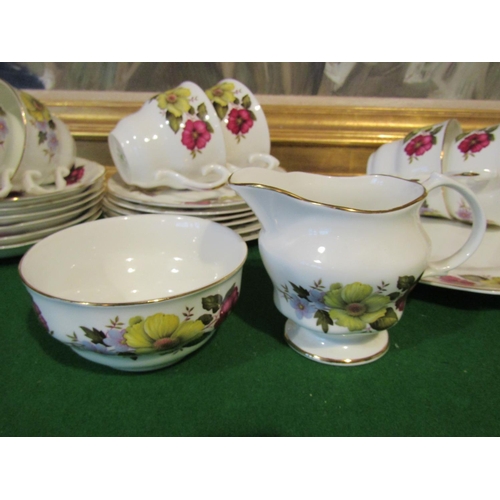 1237 - Fine Bone Porcelain Tea Set with Floral Motif Decoration Good Original Condition Quantity As Photogr... 