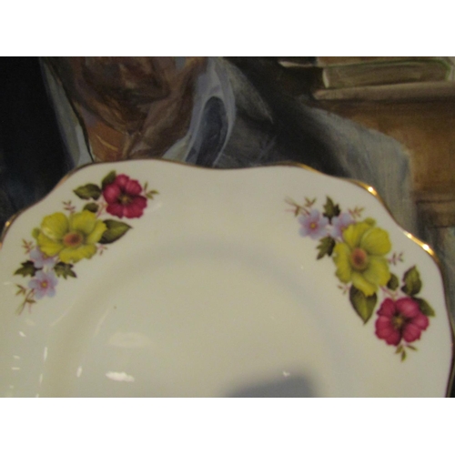 1237 - Fine Bone Porcelain Tea Set with Floral Motif Decoration Good Original Condition Quantity As Photogr... 