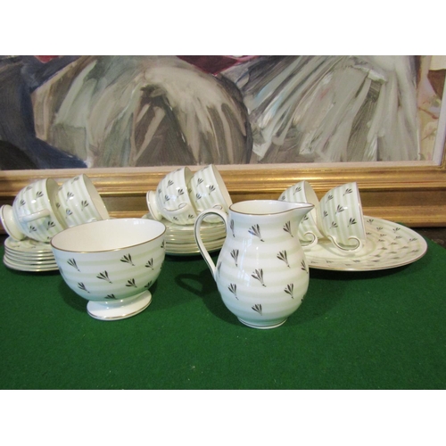 1238 - Fine Bone Porcelain Tea Set with Floral Motif Decoration Good Original Condition Quantity As Photogr... 