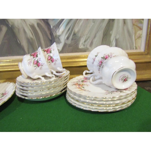 1239 - Fine Bone Porcelain Tea Set with Floral Motif Decoration Good Original Condition Quantity As Photogr... 