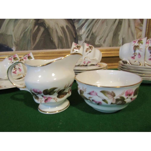 1240 - Fine Bone Porcelain Tea Set with Floral Motif Decoration Good Original Condition Quantity As Photogr... 