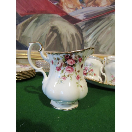 1241 - Fine Bone Porcelain Tea Set with Floral Motif Decoration Good Original Condition Quantity As Photogr... 