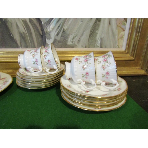 1242 - Fine Bone Porcelain Tea Set with Floral Motif Decoration Good Original Condition Quantity As Photogr... 