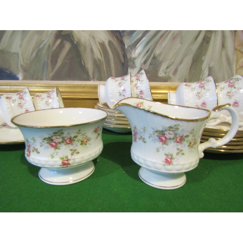 1242 - Fine Bone Porcelain Tea Set with Floral Motif Decoration Good Original Condition Quantity As Photogr... 