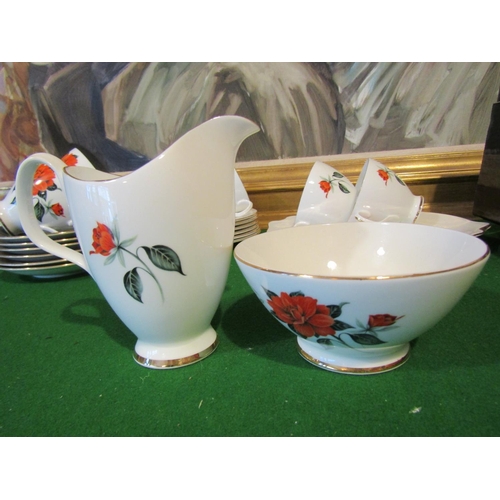 1243 - Fine Bone Porcelain Tea Set with Floral Motif Decoration Good Original Condition Quantity As Photogr... 