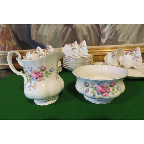 1244 - Fine Bone Porcelain Tea Set with Floral Motif Decoration Good Original Condition Quantity As Photogr... 