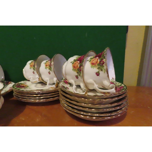 1246 - Fine Bone Porcelain Tea Set with Floral Motif Decoration Good Original Condition Quantity As Photogr... 