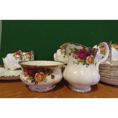 1246 - Fine Bone Porcelain Tea Set with Floral Motif Decoration Good Original Condition Quantity As Photogr... 