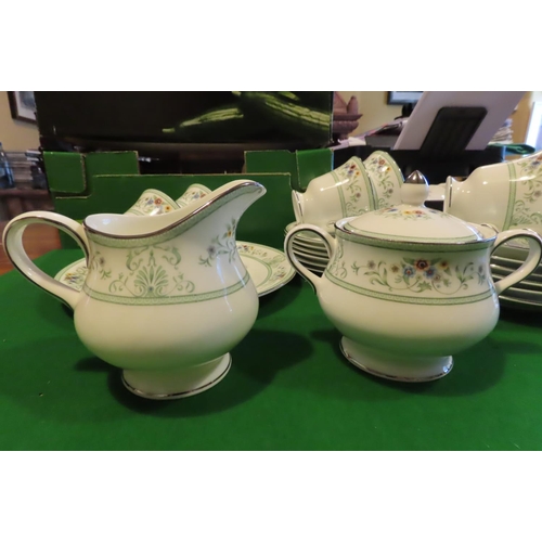 1247 - Fine Bone Porcelain Tea Set with Floral Motif Decoration Good Original Condition Quantity As Photogr... 