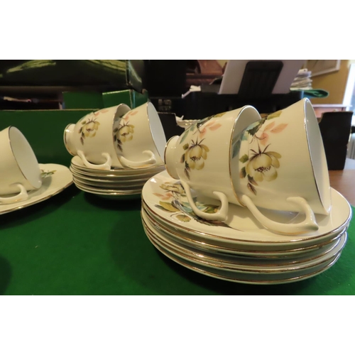 1248 - Fine Bone Porcelain Tea Set with Floral Motif Decoration Good Original Condition Quantity As Photogr... 