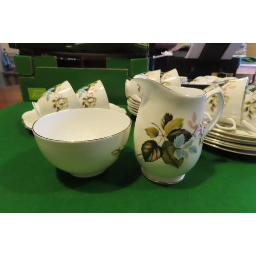 1248 - Fine Bone Porcelain Tea Set with Floral Motif Decoration Good Original Condition Quantity As Photogr... 