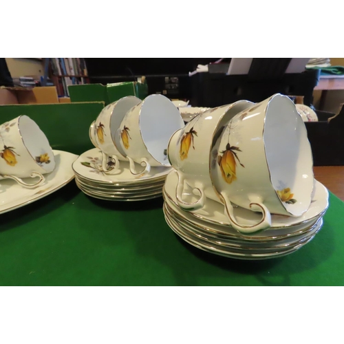 1249 - Fine Bone Porcelain Tea Set with Floral Motif Decoration Good Original Condition Quantity As Photogr... 