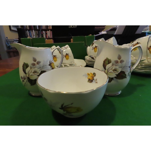 1249 - Fine Bone Porcelain Tea Set with Floral Motif Decoration Good Original Condition Quantity As Photogr... 