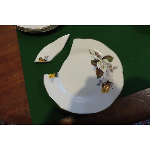 1249 - Fine Bone Porcelain Tea Set with Floral Motif Decoration Good Original Condition Quantity As Photogr... 