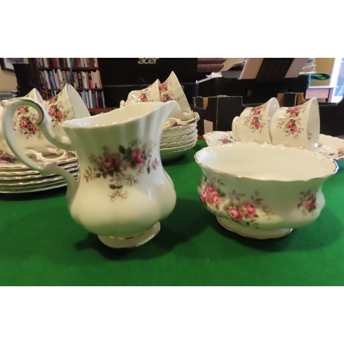 1250 - Fine Bone Porcelain Tea Set with Floral Motif Decoration Good Original Condition Quantity As Photogr... 