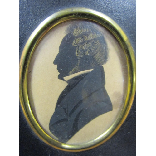 135 - Early Victorian Silhouette of Captain from Newport Circa 1830 Frame Approximately 5 Inches High x 4 ... 