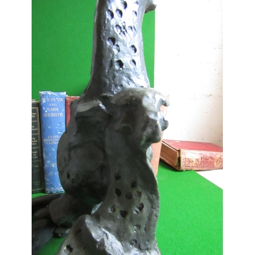 139 - Modern School Bronze Sculpture of Leopards Approximately 10 Inches High