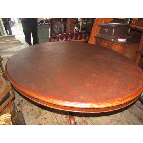 155 - William IV Mahogany Oval Form Centre Table Resting on Original Well Carved Quatrefoil Supports Appro... 