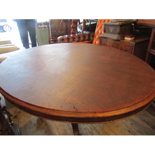 155 - William IV Mahogany Oval Form Centre Table Resting on Original Well Carved Quatrefoil Supports Appro... 