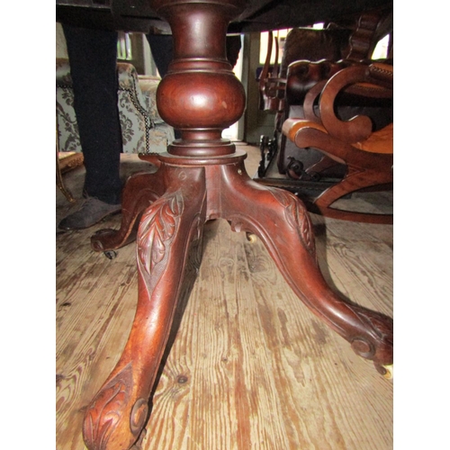 155 - William IV Mahogany Oval Form Centre Table Resting on Original Well Carved Quatrefoil Supports Appro... 