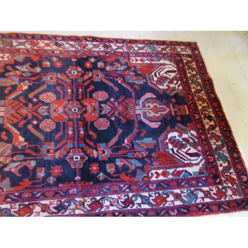 156 - Persian Pure Wool Rug Burgundy Ground Pattern Borders with Central Medallion Motif Approximately 7ft... 