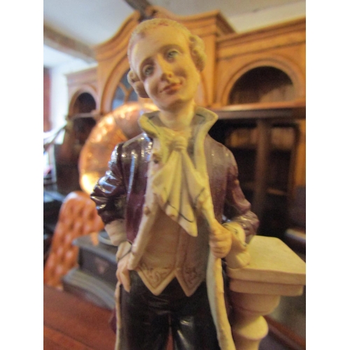 164 - Dresden Porcelain Figure of Gentleman in Frock Coat Gilt Decorated Finely Modelled Approximately 7 I... 