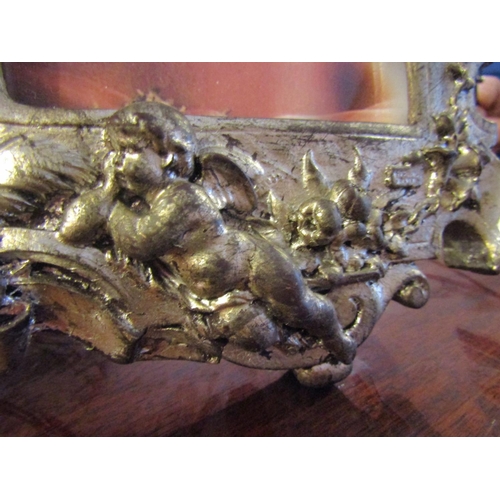 168 - Twin Photograph Frame Silver Gilt Decorated Approximately 12 Inches Wide x 9 Inches High