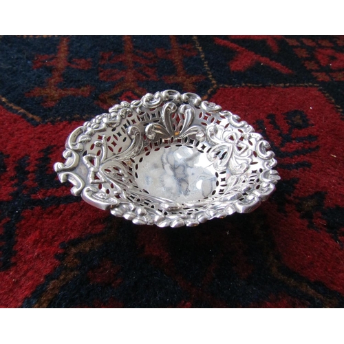 178 - Pair of Antique Solid Silver Embossed Form Pin Dishes