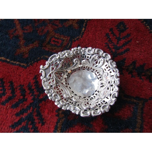 178 - Pair of Antique Solid Silver Embossed Form Pin Dishes