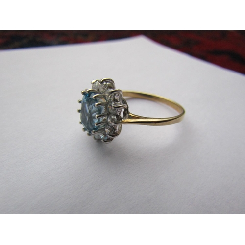 180 - Topaz and Diamond Ladies Cluster Ring Mounted on 9 Carat Yellow Gold Ring Size M and a Half