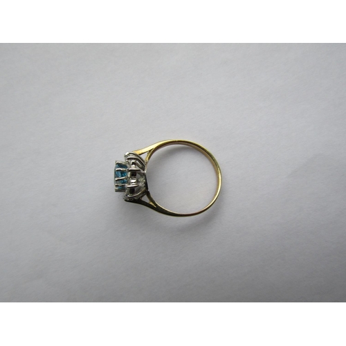 180 - Topaz and Diamond Ladies Cluster Ring Mounted on 9 Carat Yellow Gold Ring Size M and a Half