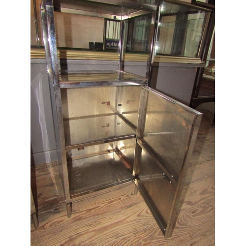 194 - Pair of Stainless Steel Side Lockers Single Doors Each Approximately 14 Inches Wide x 36 Inches High