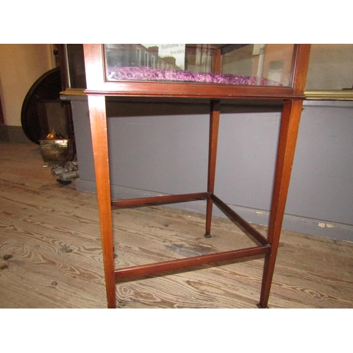 198 - Antique Mahogany Curio Display Cabinet Table with Lift Up Top Approximately 20 Inches Square x 34 In... 