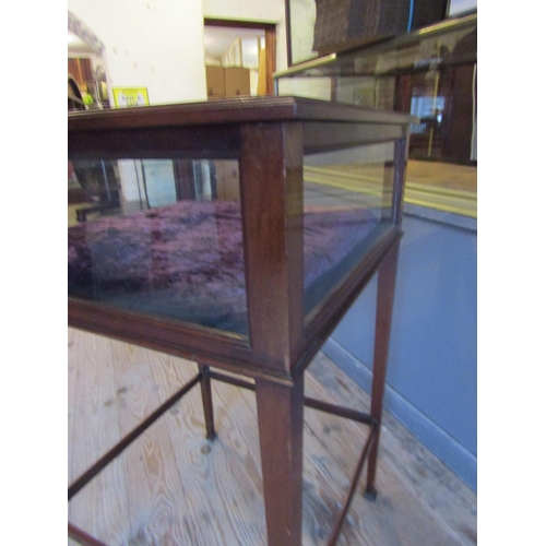 198 - Antique Mahogany Curio Display Cabinet Table with Lift Up Top Approximately 20 Inches Square x 34 In... 