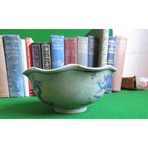 208 - Unusual Blue and White Bowl Shaped Form Approximately 6 Inches Diameter
