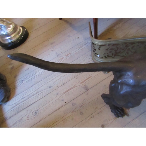 220 - Life Size Bronze Sculpture of Dog Attractively Detailed and Modelled Approximately 32 Inches Wide