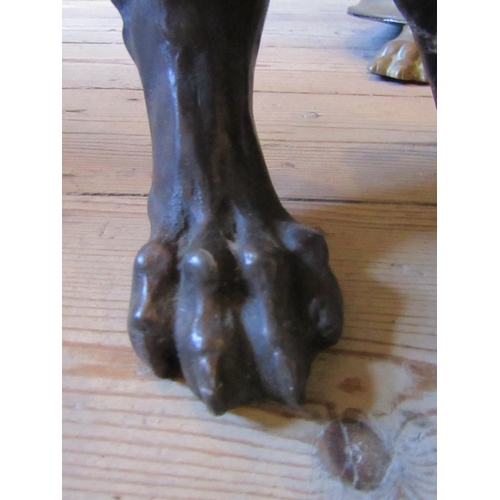 220 - Life Size Bronze Sculpture of Dog Attractively Detailed and Modelled Approximately 32 Inches Wide