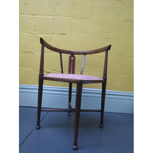 223 - Edwardian Inlaid Mahogany Corner Chair