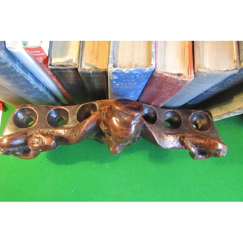 227 - Antique Dublin Signed Blackamoor Motif Decorated Pipe Holder Approximately 12 Inches Wide